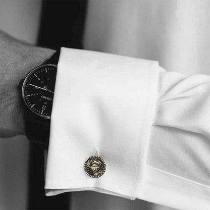 Custom Design Sterling Silver Round Cancer Cufflink by SWISS PLUS - Zodiac Collection - view 5