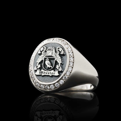 Custom Design Stone Oval Family Coat of Arms Symbol Women Ring by SWISS PLUS - Family Collection - view 3