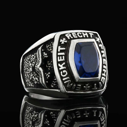 Custom Design Stony Einigkeit Recht Freiheit Germany Ring by SWISS PLUS - Military Rings - view 3