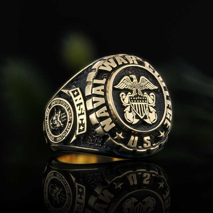 Custom Design US Naval War College Ring by SWISS PLUS - Custom College Class Rings