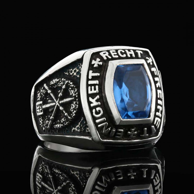 Custom Einigkeit Recht Freiheit Germany Ring by SWISS PLUS - Military Rings - view 2