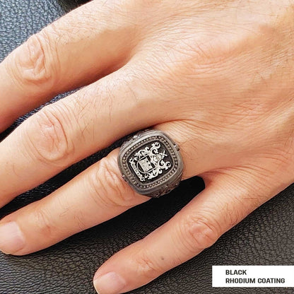 Custom Family Crest Ring, Personalized Family Crest Ring, Family Coat of Arms Ring by SWISS PLUS - Family Collection - view 5