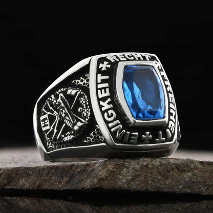 Custom Hand Made Einigkeit Recht Freiheit Germany Ring by SWISS PLUS - Military Rings