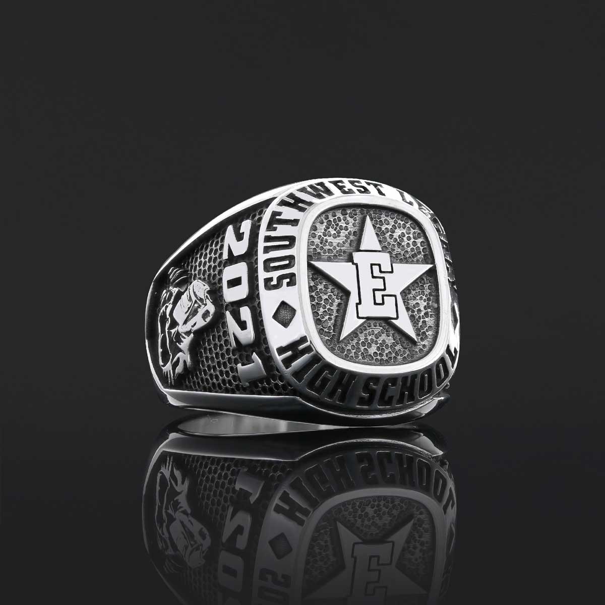 Custom High School Graduation Ring, Handmade University Ring, Class Ring, College Class Ring - view 1