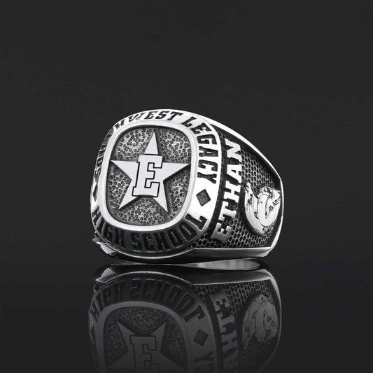 Custom High School Graduation Ring, Handmade University Ring, Class Ring, College Class Ring - view 2