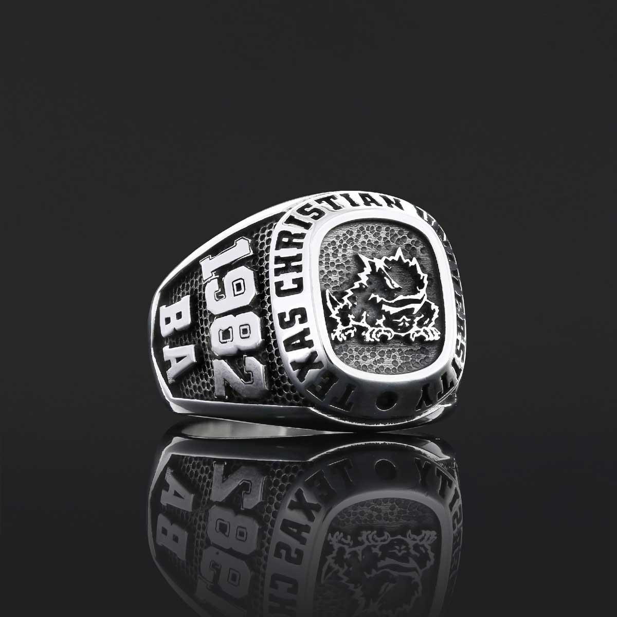 Custom High School Graduation Ring, Handmade University Ring, Class Ring, College Class Ring - view 4