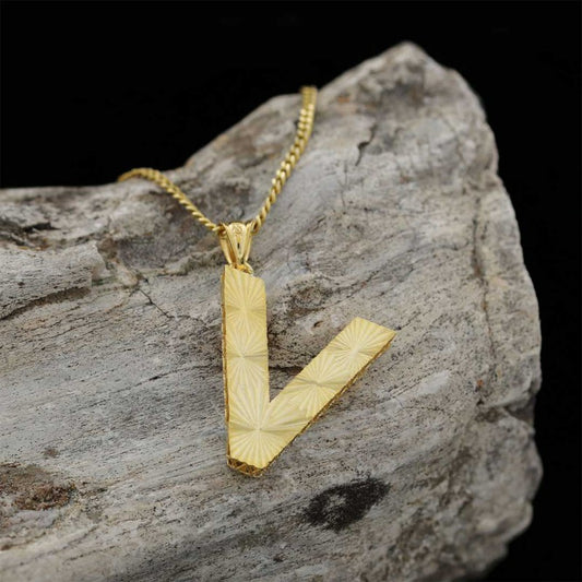 Custom Letter Handmade V Sterling Silver Monogram Necklace