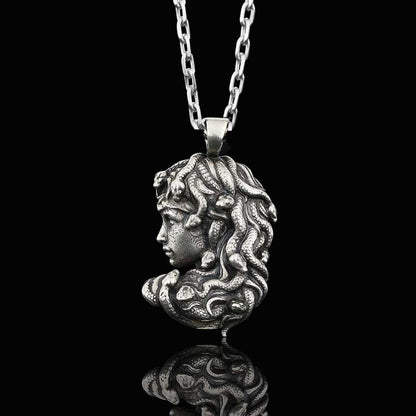 Custom Made 925 Sterling Silver Medusa Pendant by SWISS PLUS - Unique Pendants & Cool Design Necklaces - view 2