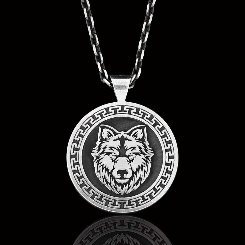 Custom Made 925 Sterling Silver Wolf - Seal Of Solomon Pendant - view 3