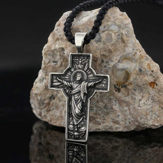 Custom Made Silver Jesus Cross Pendant