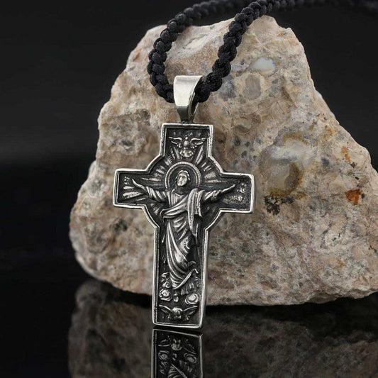 Custom Made Silver Jesus Cross Pendant