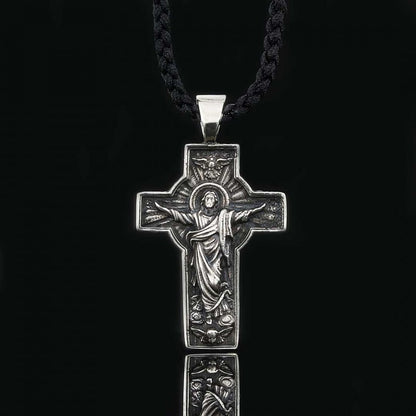 Custom Made Silver Jesus Cross Pendant by SWISS PLUS - Christian Collection - view 2