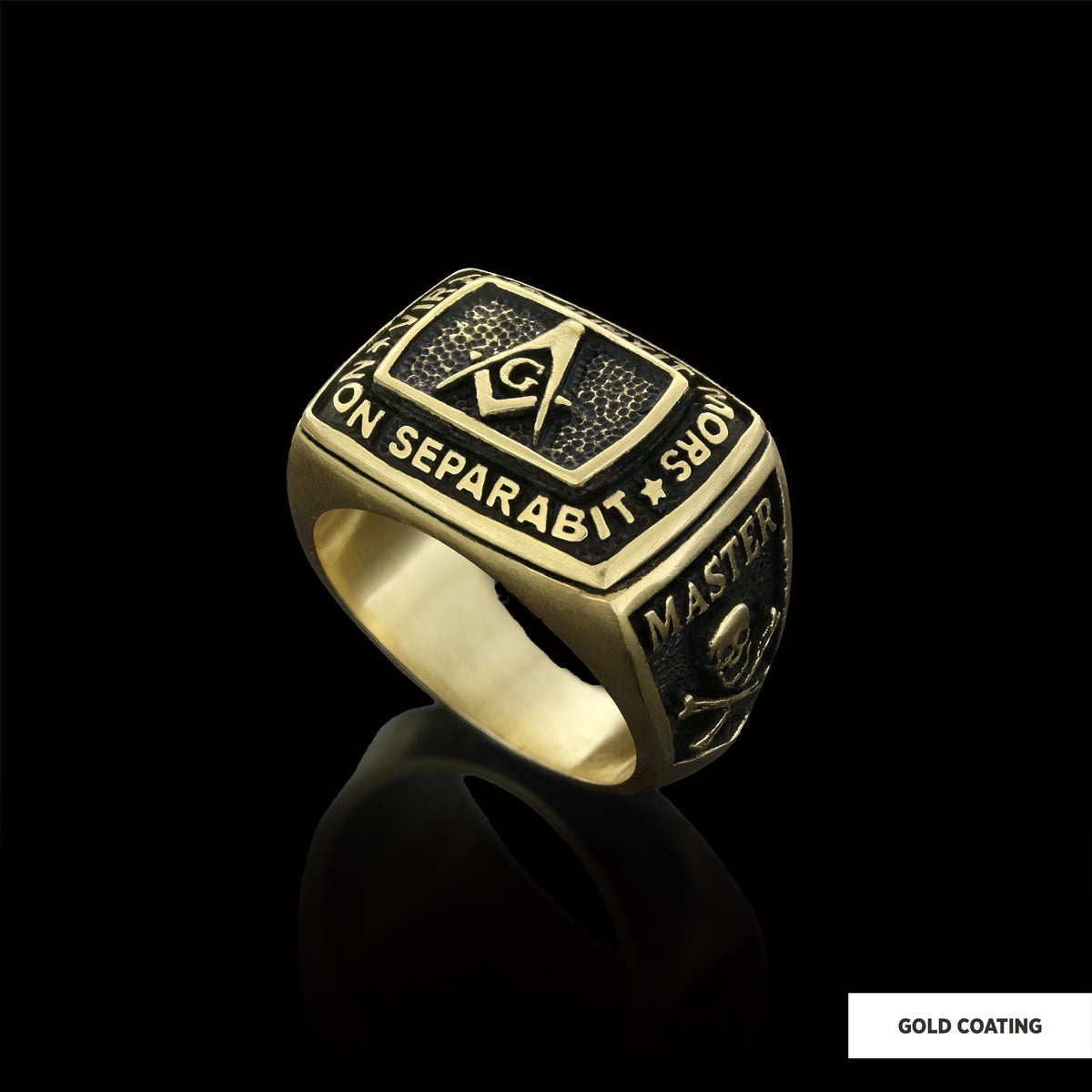 Custom Mason Compass Ring, Master Mason Ring, Elegant Masonic Ring by SWISS PLUS - Mason Collection - view 2