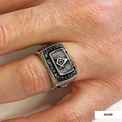Custom Mason Compass Ring, Master Mason Ring, Elegant Masonic Ring by SWISS PLUS - Mason Collection - view 5