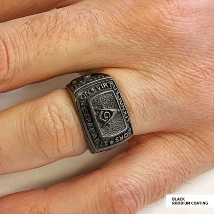 Custom Mason Compass Ring, Master Mason Ring, Elegant Masonic Ring by SWISS PLUS - Mason Collection - view 7