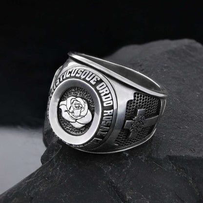 Custom Rosae Crucis Ring, Amorc Jewelry, Spiritual Emblem of the AMORC Ring by SWISS PLUS - Rosae Crucis Collection