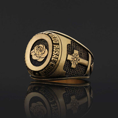 Custom Rosae Crucis Ring, Amorc Jewelry, Spiritual Emblem of the AMORC Ring by SWISS PLUS - Rosae Crucis Collection - view 6
