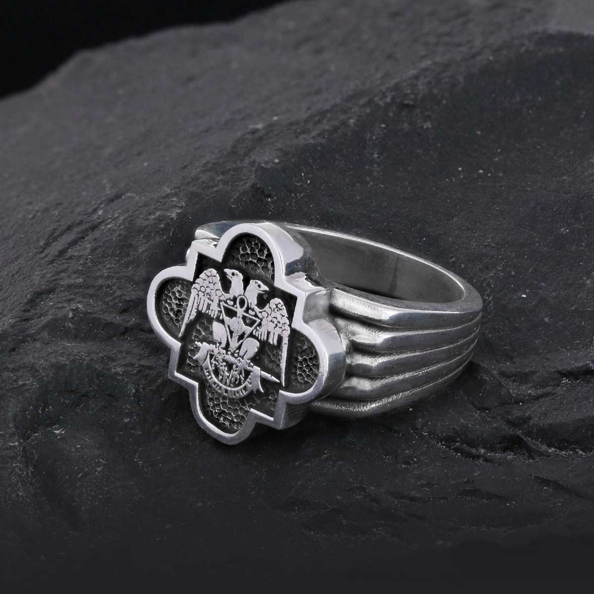Custom Rousea Crucis Order Ring, Spiritual Symbol of Ancient Ring, Rosicrucian Cross Ring Amorc Ring - view 1