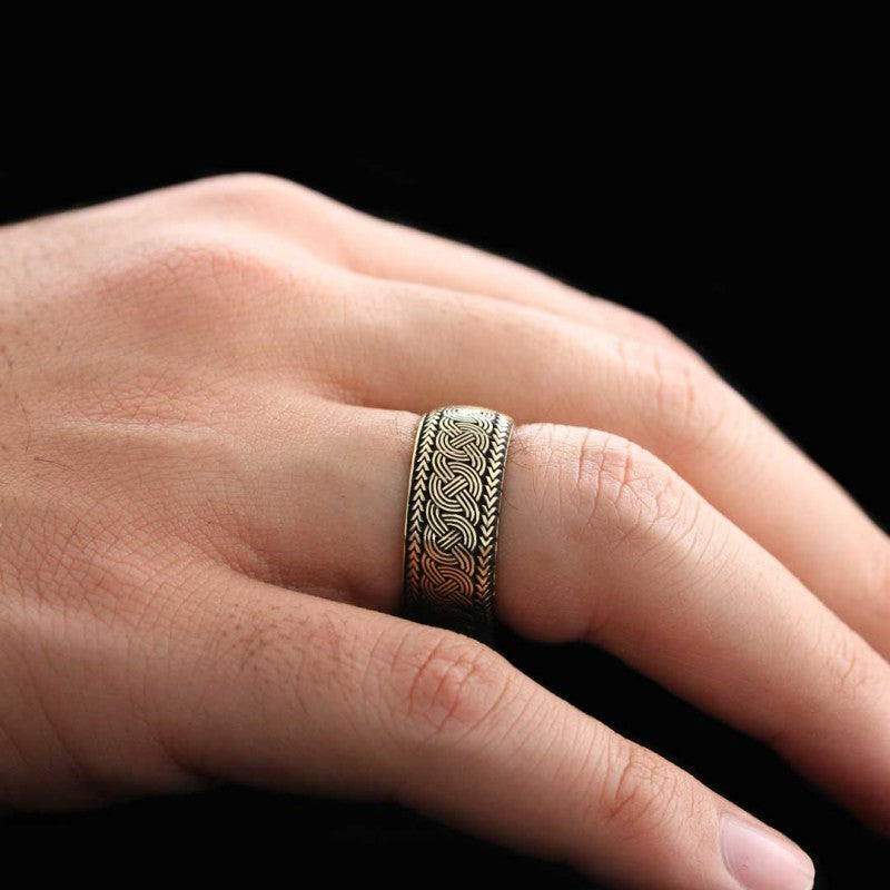 Customizable Braided Band Wheat Woven Wire Twisted Silver Wedding Ring