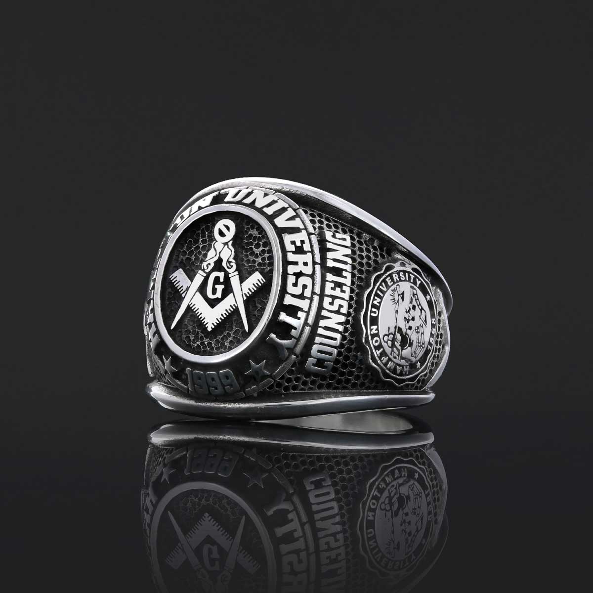 Customized High School Ring, Graduation Collage Ring, Harvard University Ring by SWISS PLUS - Custom College Class Rings - vi