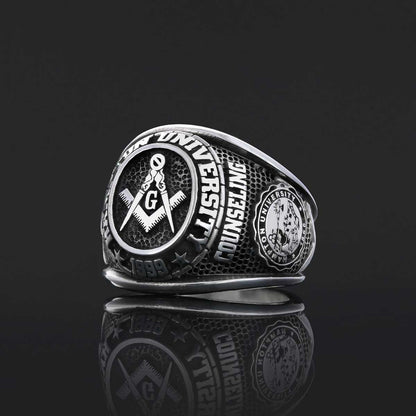 Customized High School Ring, Graduation Collage Ring, Harvard University Ring by SWISS PLUS - Custom College Class Rings - vi