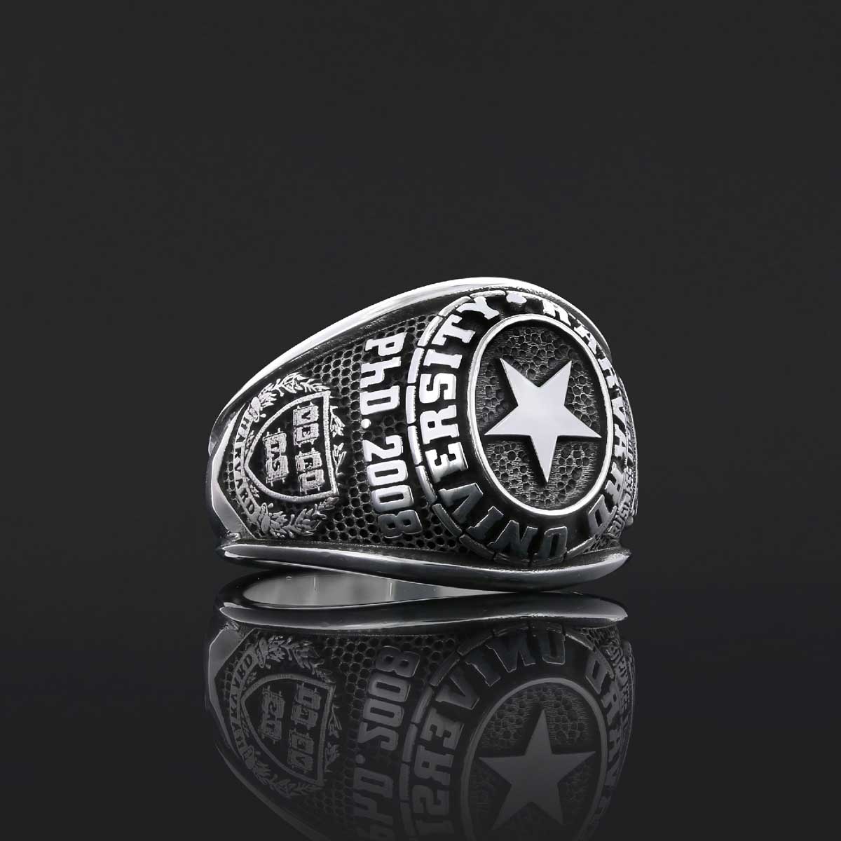 Customized High School Ring, Graduation Collage Ring, Harvard University Ring