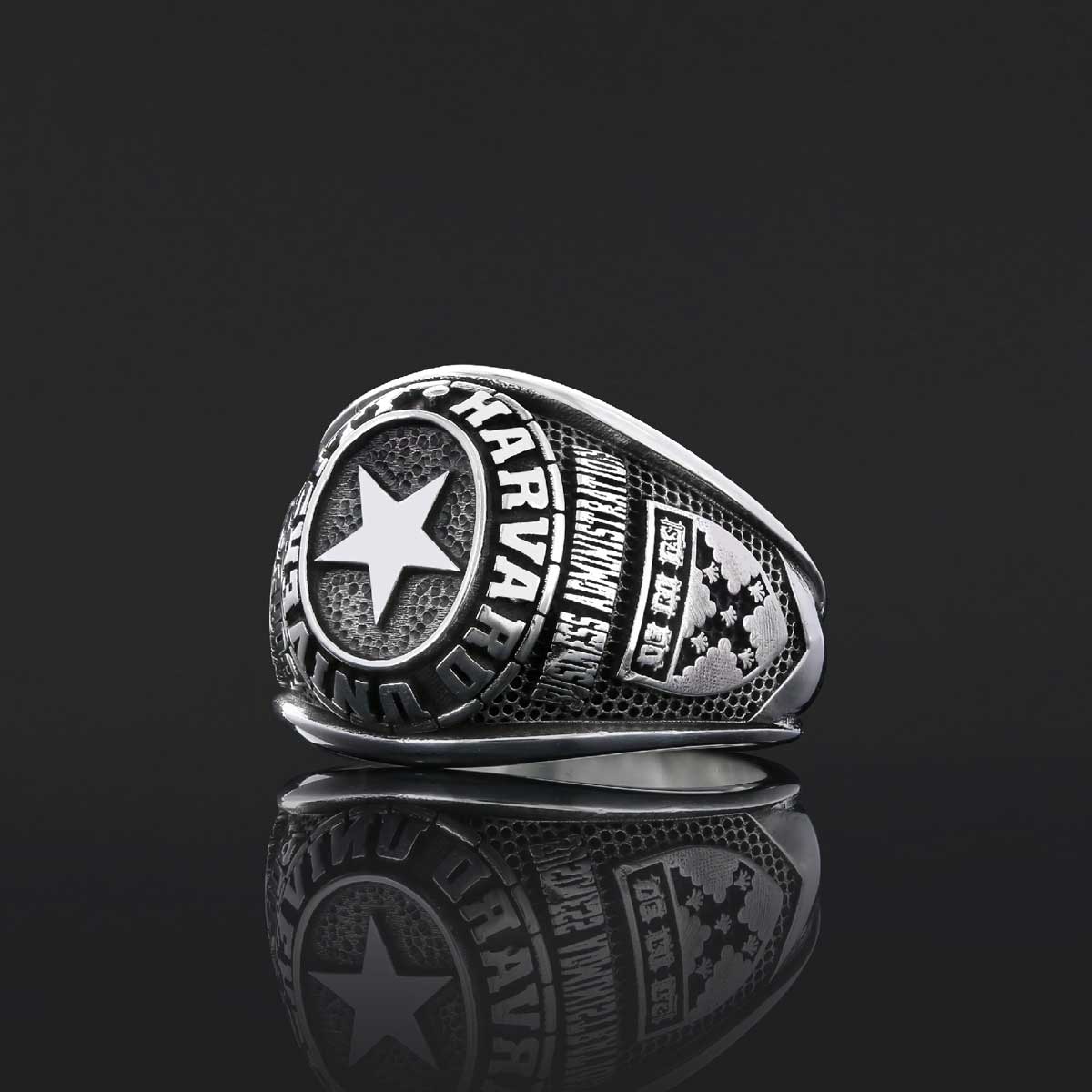 Customized High School Ring, Graduation Collage Ring, Harvard University Ring