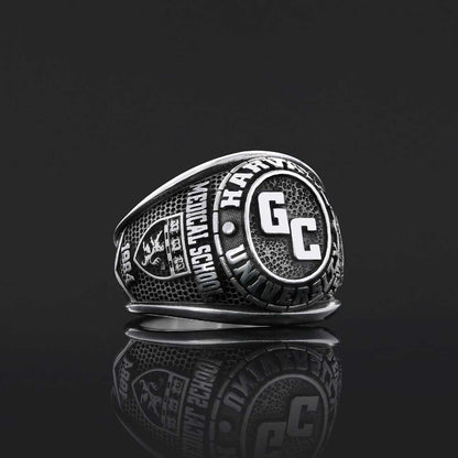 Customized High School Ring, Graduation Collage Ring, Harvard University Ring by SWISS PLUS - Custom College Class Rings - vi