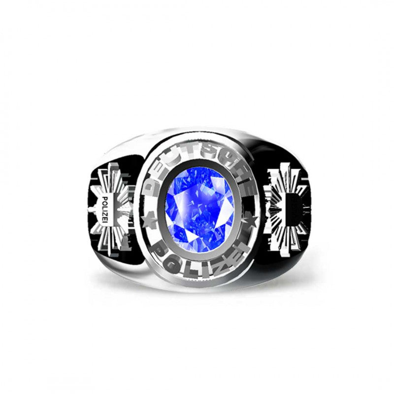 Deutsche Polizei Silver Ring by SWISS PLUS - Military Rings - view 2