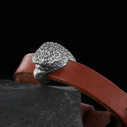 Eagle Leather Bracelet by SWISS PLUS - Unique Design Leather Bracelets