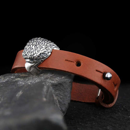 Eagle Leather Bracelet by SWISS PLUS - Unique Design Leather Bracelets - view 4