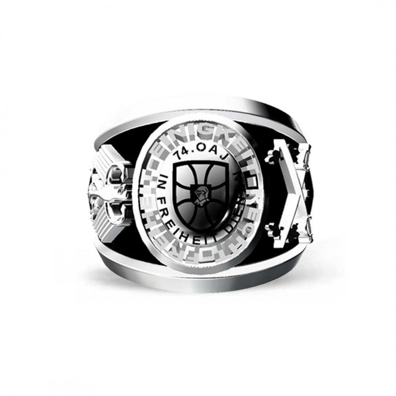 Einigkeit Recht Freiheit Germany Silver Ring by SWISS PLUS - Military Rings - view 2