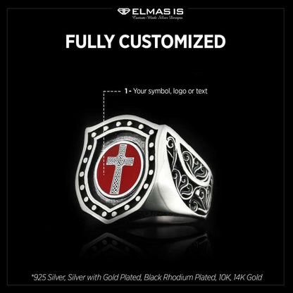Enamel Cross Ring by SWISS PLUS - Christian Collection - view 5