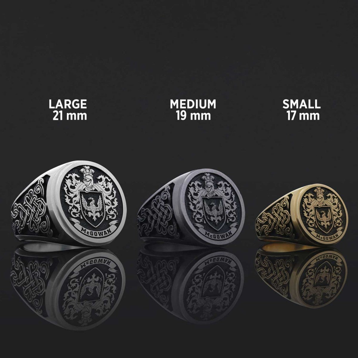 Family Coat of Arms Ring, Personalized Round Family Ring - view 5