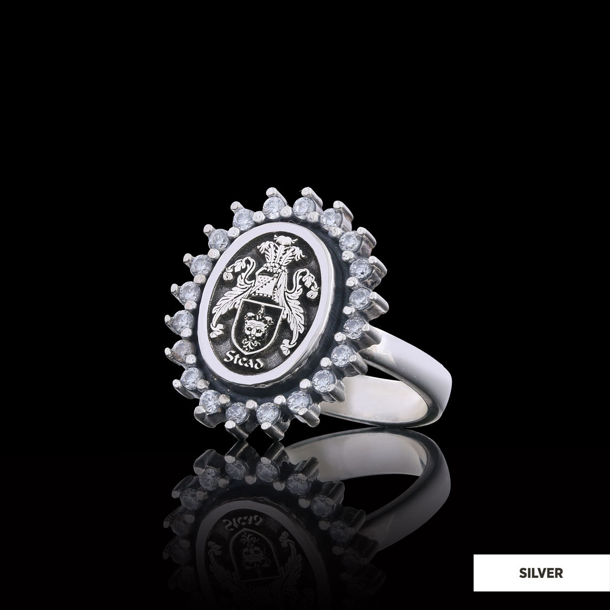 Family Crest Stone Ring, Women's Ring, Gift for Him - view 3