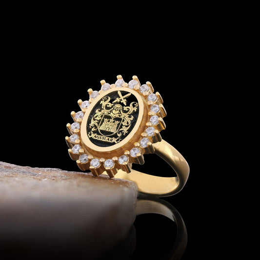Family Crest Stone Ring, Women's Ring, Gift for Him - view 1