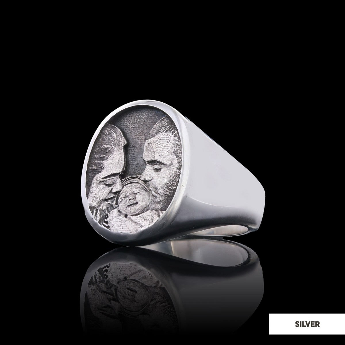 Family Photo Ring, Timeless Family Photo Square Ring, Personalized for You - view 3