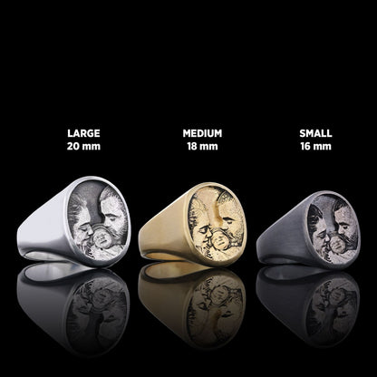 Family Photo Ring, Timeless Family Photo Square Ring, Personalized for You by SWISS PLUS - Photo Collection - view 5