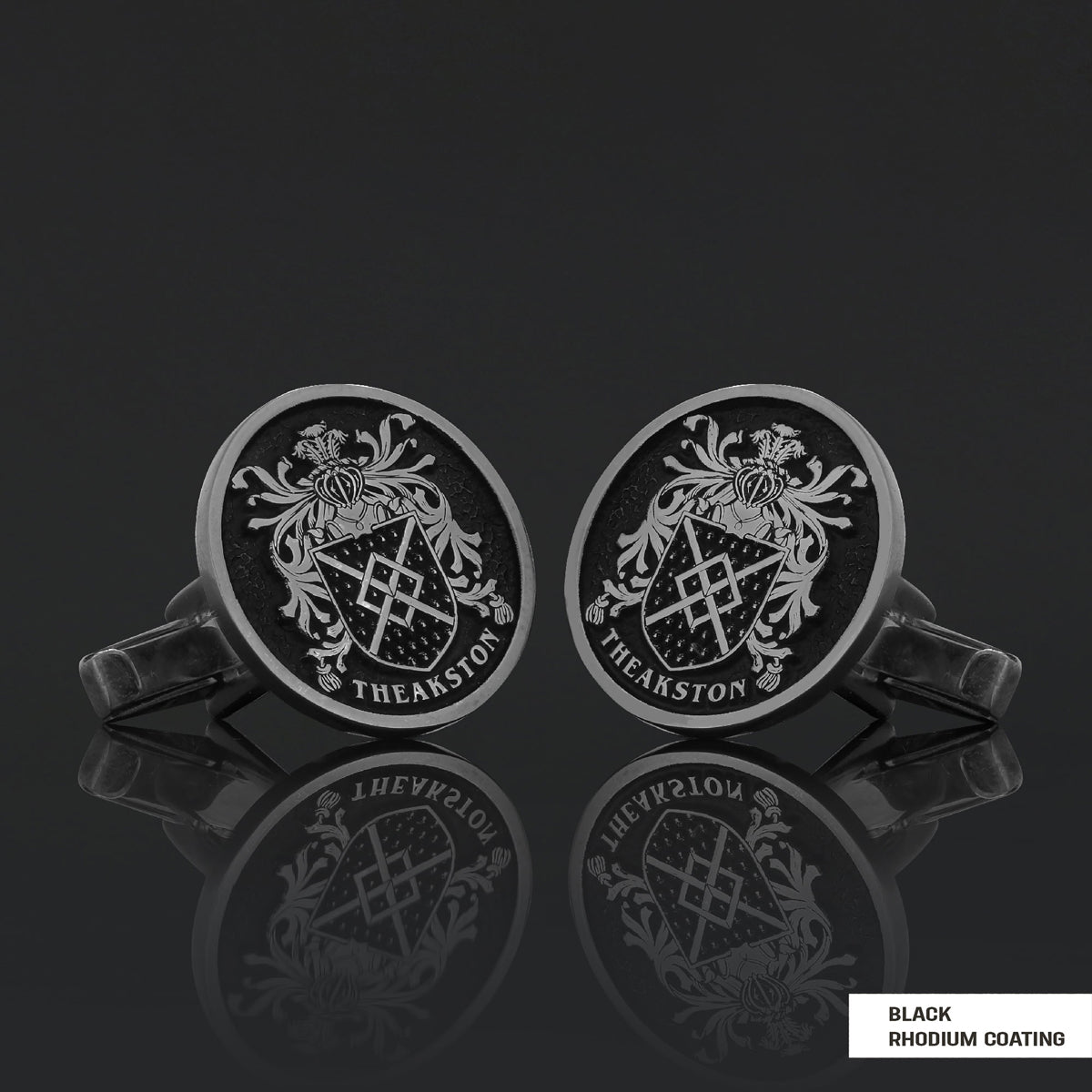 Family Round Raised Crest Cufflink by SWISS PLUS - Family Collection - view 2