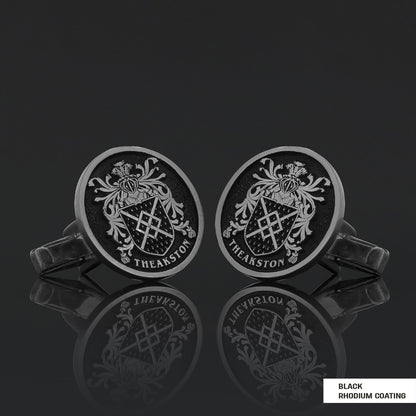 Family Round Raised Crest Cufflink by SWISS PLUS - Family Collection - view 2