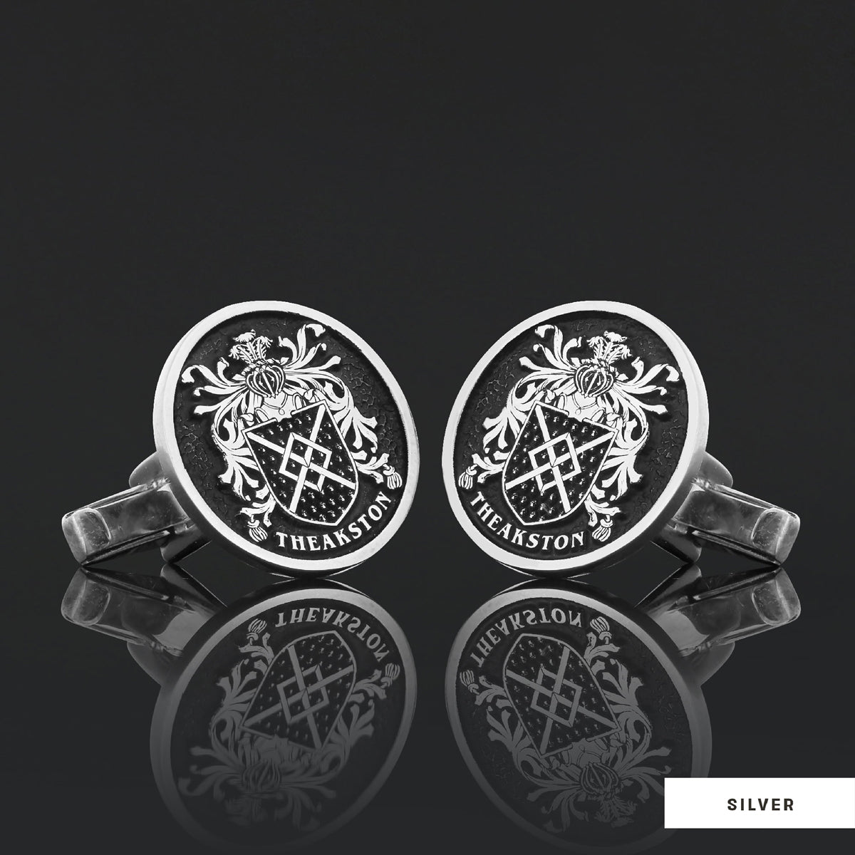 Family Round Raised Crest Cufflink by SWISS PLUS - Family Collection - view 3