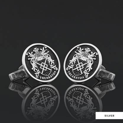 Family Round Raised Crest Cufflink by SWISS PLUS - Family Collection - view 3