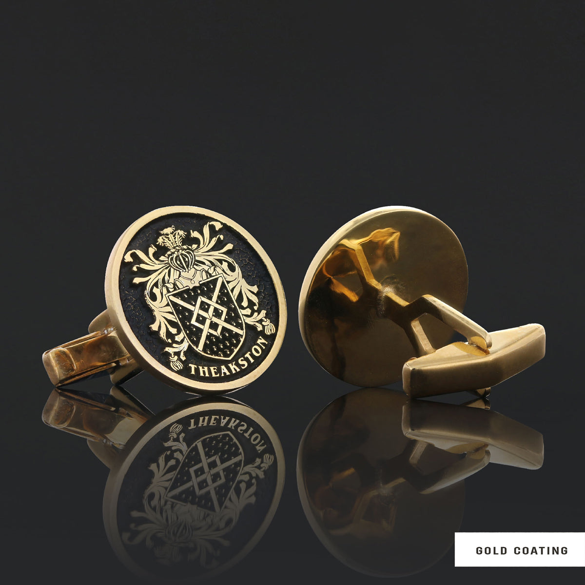 Family Round Raised Crest Cufflink