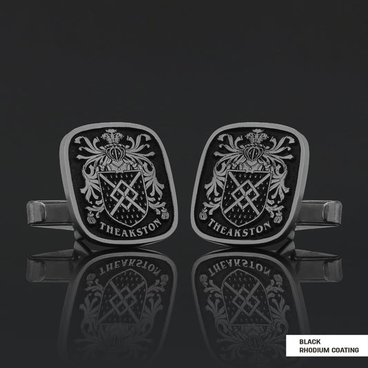 Family Square Raised Crest Cufflink