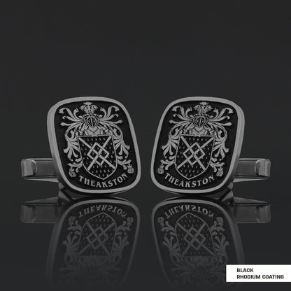 Family Square Raised Crest Cufflink by SWISS PLUS - Family Collection - view 2