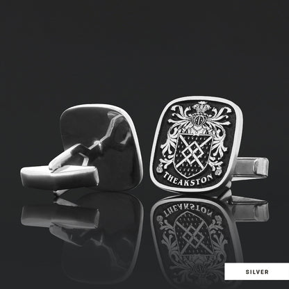 Family Square Raised Crest Cufflink by SWISS PLUS - Family Collection - view 3