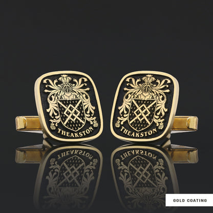 Family Square Raised Crest Cufflink by SWISS PLUS - Family Collection - view 4