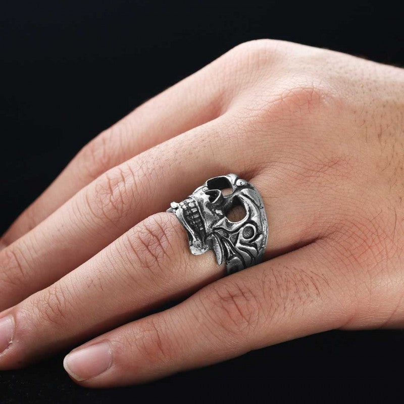 Sterling Silver Filigree Skull Ring - view 7