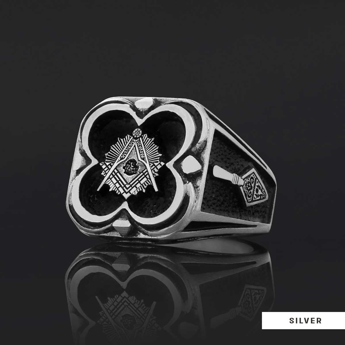 Freemason Special Design Sterling Silver Masonic Ring - view 4