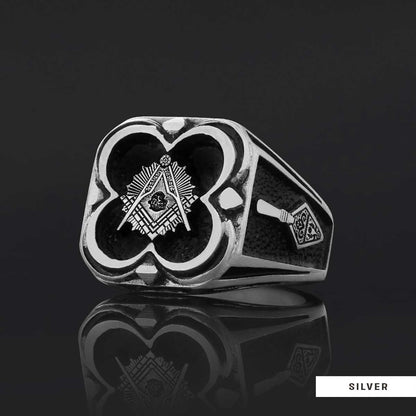 Freemason Special Design Sterling Silver Masonic Ring by SWISS PLUS - Mason Collection - view 4